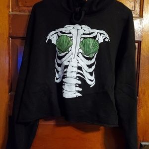 Cropped Halloween Mermaid Hoodie